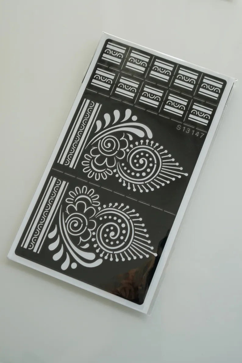 Henné 100 % Naturel – (Fait main) + Pochoir faciles